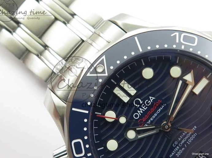 0115 Seamaster Diver 300M ORF 1:1 Best Edition Blue Ceramic Blue Dial on SS Bracelet A Breathable 7869
